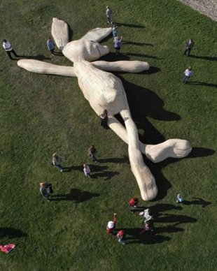 艺术家霍夫曼新作 巨大懒兔亮相