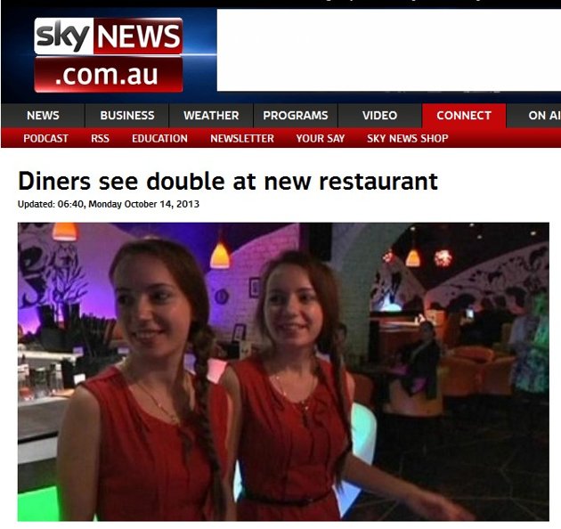 餐厅名为「双子星」 服务生全是双胞胎